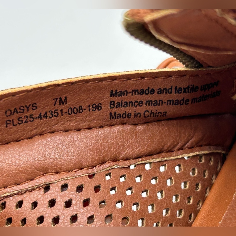 Frye & Co Oasys Cognac Perforated Block Heel Sandals Open Toe Size 7 New In Box - Picture 9 of 12